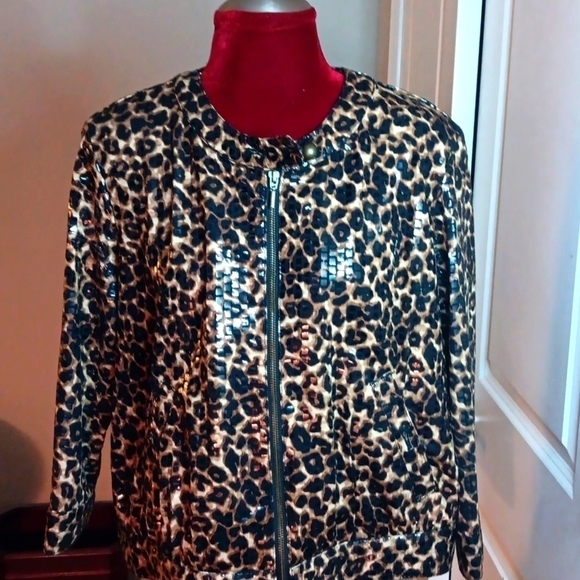 Ruby Rd Leopard Print, Crop Jacket, Sz. 12 - Picture 1 of 5